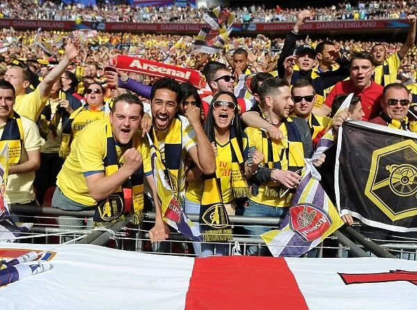 Arsenal Fans Celebrating at the FA Cup Final vs Aston Villa, Wembley Stadium, London, 2015