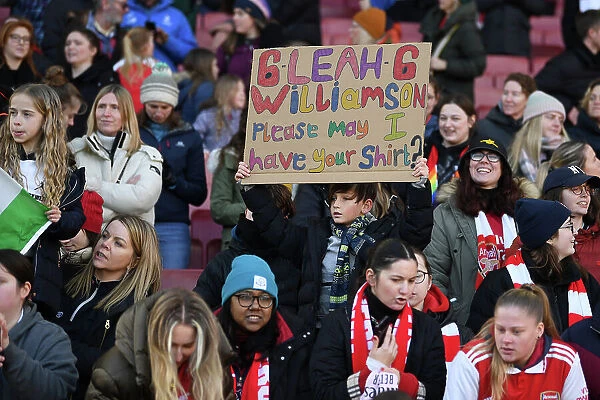 Arsenal Fans Cheer at Emirates Stadium: Arsenal Women vs. Chelsea Women, Barclays WSL, London 2023