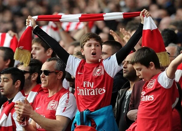 Arsenal Fans Euphoric Goal Celebration: Arsenal vs. Tottenham (Premier League 2011-12)