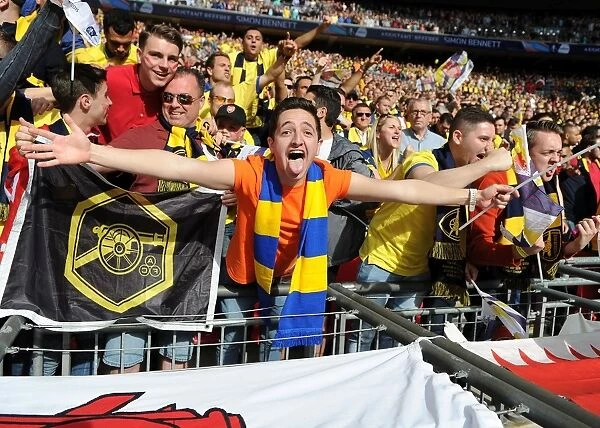Arsenal Fans at the FA Cup Final vs Aston Villa, Wembley Stadium, London, 2015