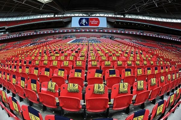 Arsenal Fans United at the FA Cup Final: A Sea of Scarfs at Wembley Stadium, 2015