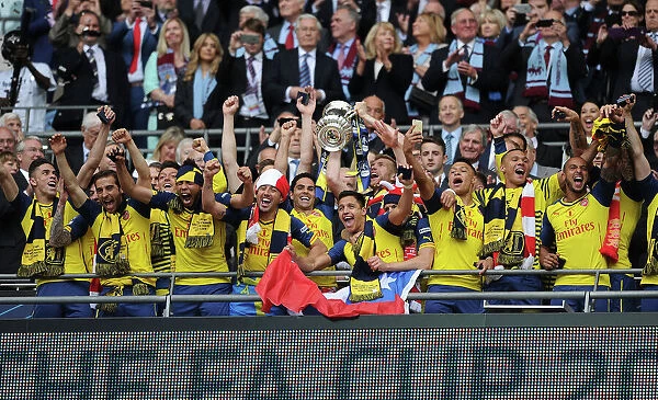 Arsenal FC Celebrates FA Cup Victory over Aston Villa at Wembley Stadium (2015)