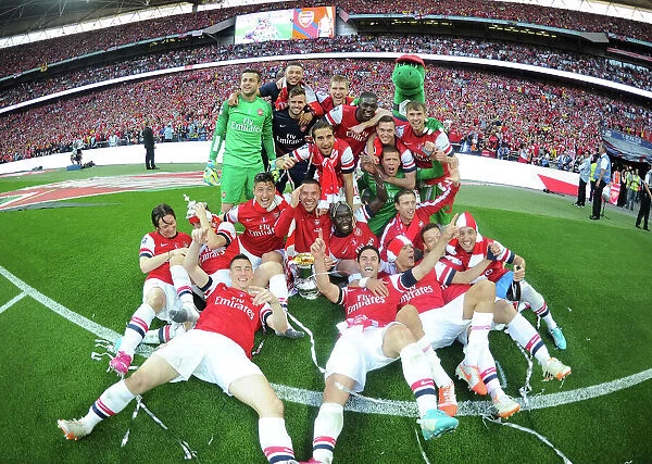 Arsenal FC: Celebrating FA Cup Victory over Hull City, Wembley Stadium, 2014