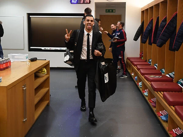 Arsenal FC: Dani Ceballos in the Changing Room before Arsenal vs Crystal Palace (2019-20)