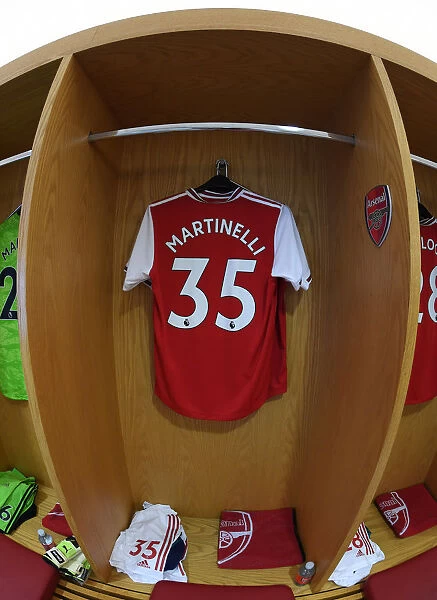 Arsenal FC: Gabriel Martinelli's Shirt in Emirates Changing Room (Arsenal v AFC Bournemouth, 2019-20)