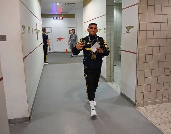 Arsenal FC: Lucas Torreira in the Changing Room before Arsenal v Standard Liege, UEFA Europa League 2019-20