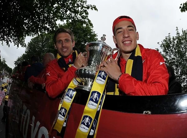 Arsenal FC: Monreal and Bellerin Lead the FA Cup Victory Parade