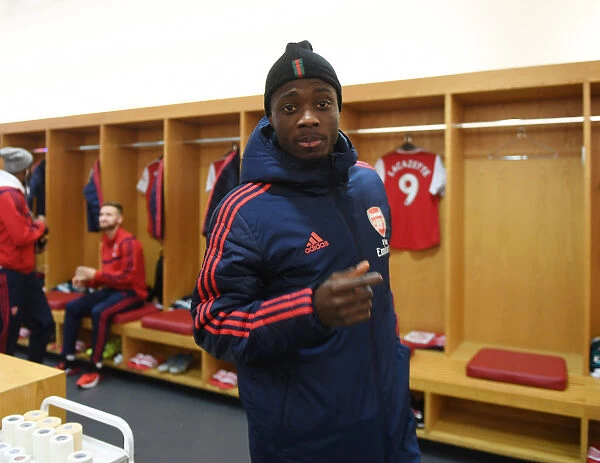 Arsenal FC: Nicolas Pepe in the Changing Room before Arsenal v Southampton (2019-20)