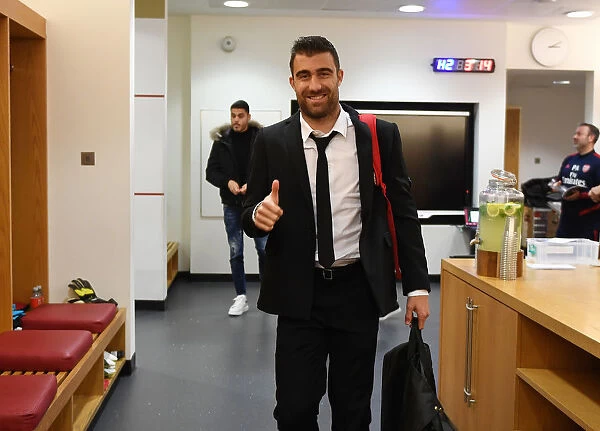Arsenal FC: Sokratis in the Changing Room before Arsenal vs Crystal Palace (2019-20)