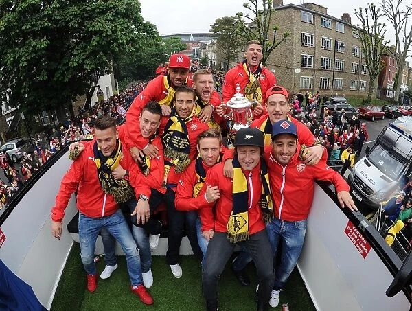 Arsenal FC: Triumphant FA Cup Victory Parade in London, 2015