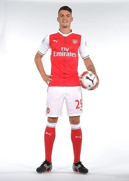 Arsenal First Team 2016-17: Granit Xhaka at Photocall