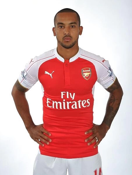 Arsenal Football Club: Theo Walcott at 2015-16 First Team Photocall