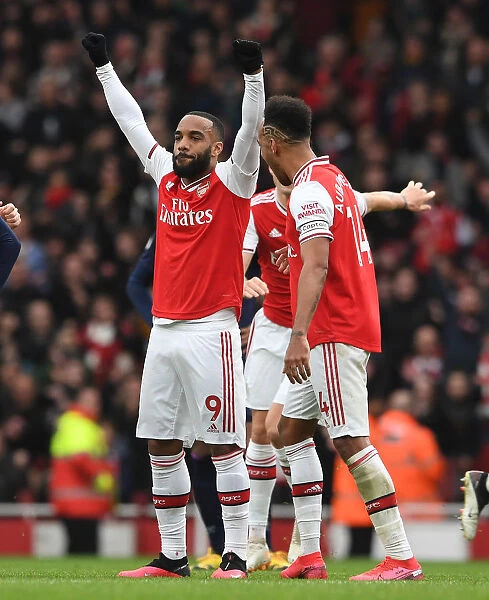 Arsenal: Lacazette and Aubameyang Celebrate Goal Against West Ham United, Premier League 2019-2020