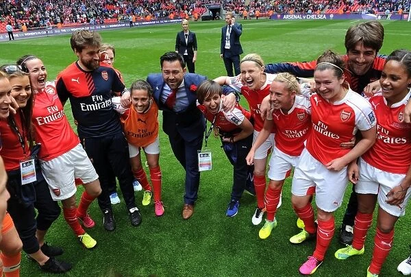 Arsenal Ladies Celebrate FA Cup Victory: Pedro Martinez Losa and Team Triumph at Wembley Stadium