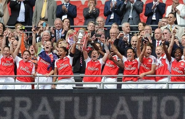 Arsenal Ladies Celebrate FA Cup Victory Over Chelsea Ladies