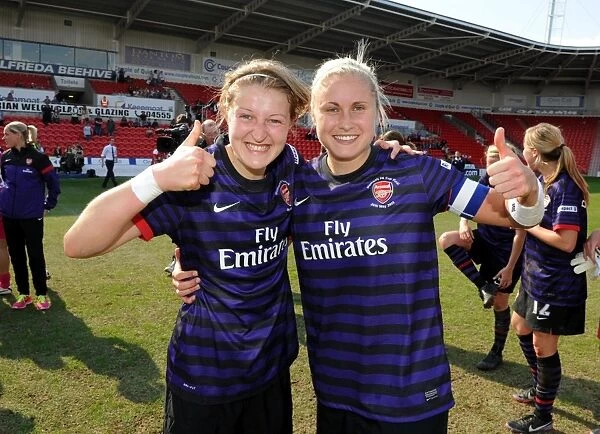Arsenal Ladies Celebrate FA Women's Cup Victory: Ellen White and Steph Houghton's Embrace of Triumph