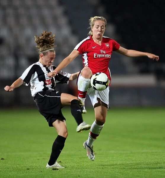 Arsenal Ladies Crush PAOK: Gemma Davison and Ekaterina Spiro in Action during Arsenal's 9-0 Victory in the UEFA Champions League