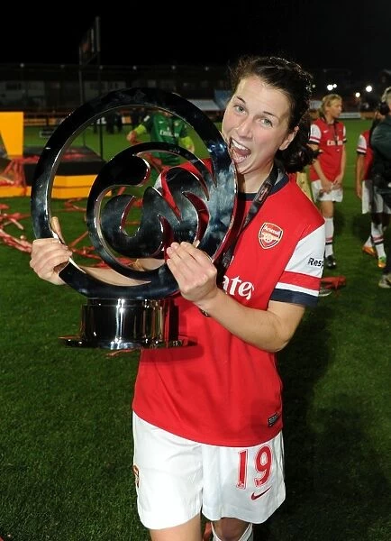 Arsenal Ladies FC Claim WSL Continental Cup Title: Niamh Fahey Lifts the Trophy after Victory over Birmingham City Ladies FC