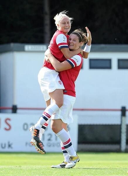 Arsenal Ladies Make History: Beattie and Houghton's First Goal Celebration