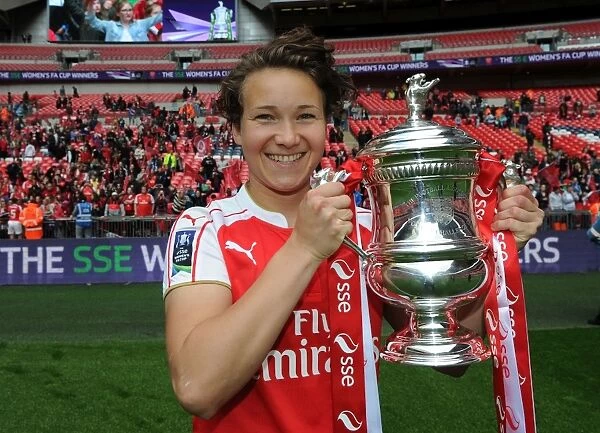 Arsenal Ladies Triumph in FA Cup Final: Josephine Henning Raises the Trophy