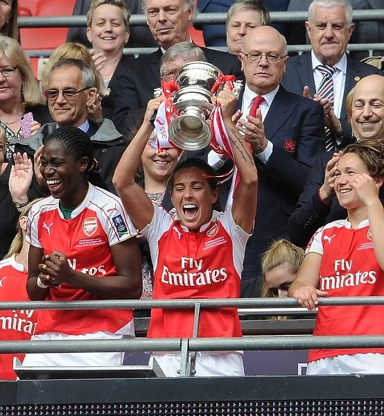 Arsenal Ladies Triumph in FA Cup Final: Fara Williams and Asisat Oshoala with the Trophy