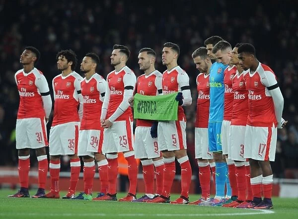 Arsenal Players Honor Chapecoense in EFL Cup Quarter-Final: Gabriel and Lucas Perez Hold Tribute Banner