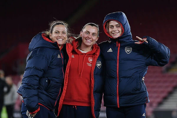 Arsenal Players Inspecting Southampton's Pitch Ahead of FA Women's Continental Tyres League Cup Match