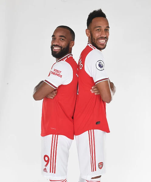 Arsenal Stars Lacazette and Aubameyang at 2019-2020 Photocall