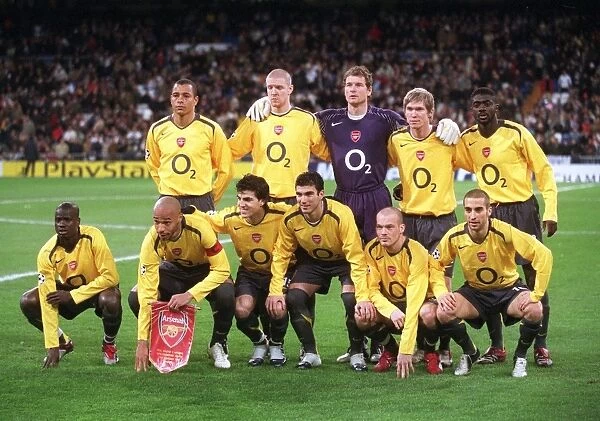 The Arsenal team line up before the match. Real Madrid 0: 1 Arsenal