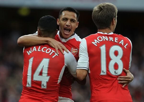 Arsenal Triumph: Walcott, Sanchez, Monreal Celebrate Goals Against Chelsea (2016-17)