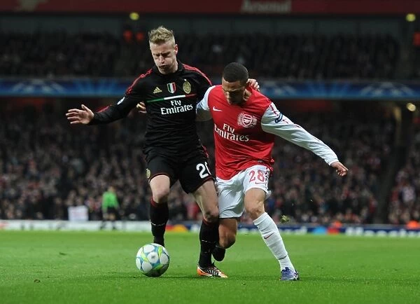 Arsenal vs AC Milan Showdown: A Battle between Kieran Gibbs and Ignazio Abete, UEFA Champions League (2011-12)