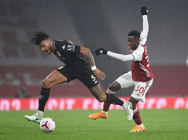 Arsenal vs Aston Villa: Eddie Nketiah Clashes with Tyrone Mings in Premier League Showdown