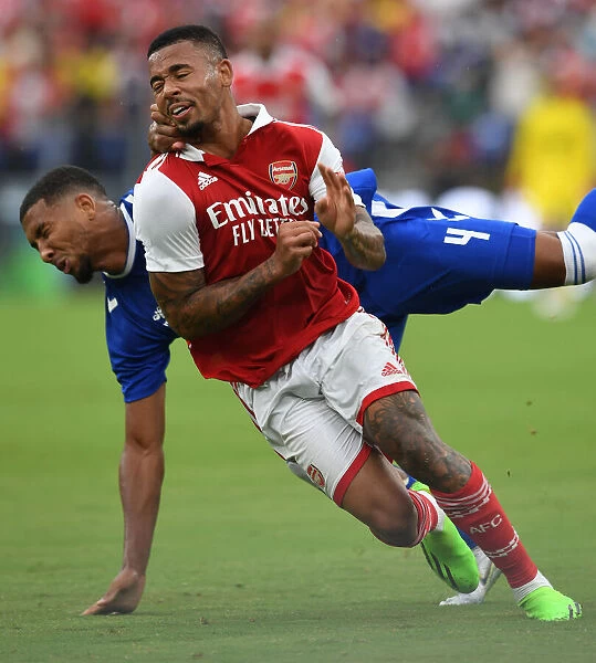 Arsenal vs. Everton: Pre-Season Clash - Gabriel Jesus Fouls Mason Holgate