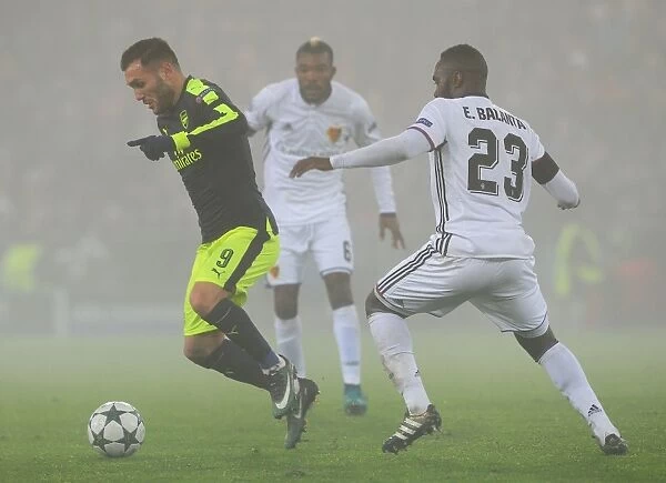 Arsenal vs. FC Basel: Lucas Perez Clashes with Eder Balanta in 2016-17 UEFA Champions League