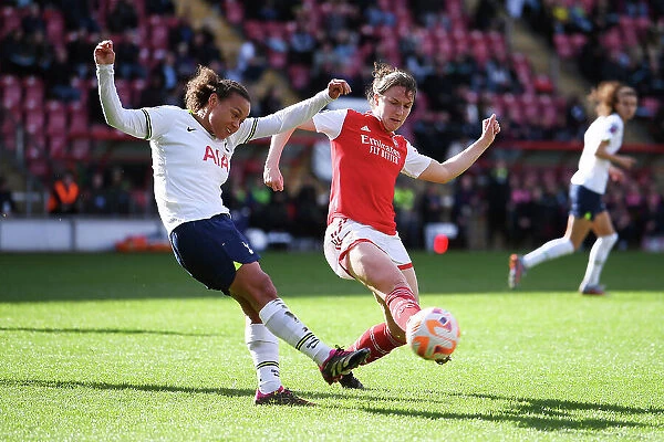 Arsenal vs. Tottenham Women's Super League Clash: Lotte Wubben-Moy Tackles Drew Spence