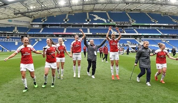 Arsenal Women Celebrate League Title Win Against Brighton & Hove Albion