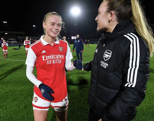 Arsenal Women Celebrate Victory Over Aston Villa in FA Women's Continental Tyres League Cup