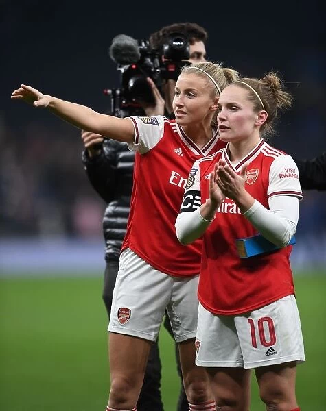Arsenal Women Celebrate Victory Over Tottenham Hotspur in FA WSL Clash