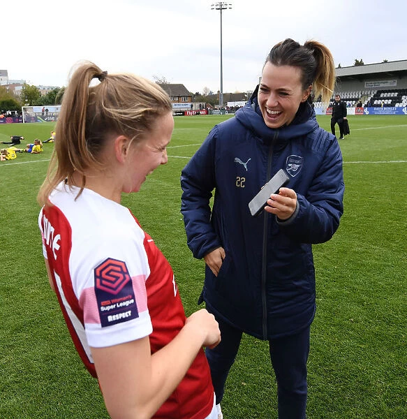 Arsenal Women: Viktoria Schnaderbeck and Tabea Kemme Embrace after Hard-Fought Match against Birmingham City Ladies