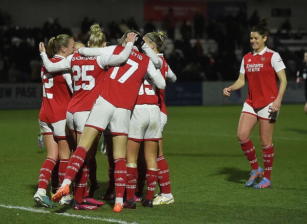 Arsenal Women vs Manchester City Women: Celebrating a Goal in the FA WSL Continental Tyres League Cup Semi-Final