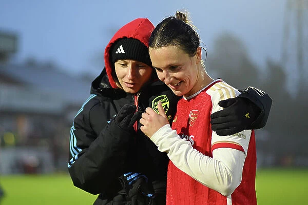 Arsenal Women's Glory: Leah Williamson and Lotte Wubben-Moy's Emotional Reunion after Securing Victory over West Ham United in the Barclays Super League