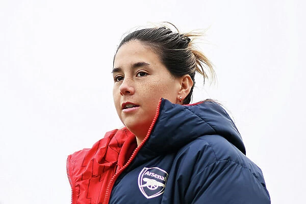Arsenal Women's Kyra Cooney-Cross Conducts Pre-Match Pitch Inspection Ahead of Arsenal vs West Ham (Barclays WSL, 2023-24)