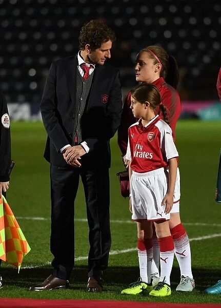 Arsenal Women's Manager Joe Montemurro Consults with Kim Little Before Continental Cup Final vs. Manchester City