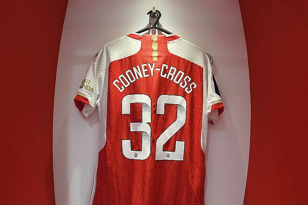 Arsenal Women's Pre-Match Focus: Kyra Cooney-Cross's Shirt in the Dressing Room (Arsenal FC vs Chelsea FC, Barclays Super League 2023-24)