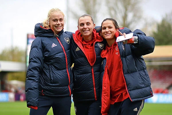 Arsenal Women's Squad Prepares for Match against Brighton & Hove Albion in Barclays WSL (2023-24)
