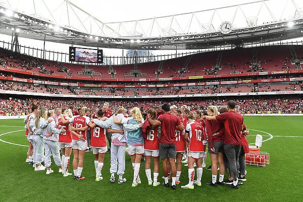 Arsenal Women's Team: Huddle After Defeat Against Liverpool in Barclays Super League (2023-24)