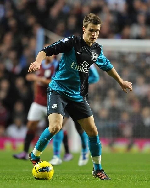 Arsenal's Aaron Ramsey in Action against Aston Villa (2011-12 Premier League)