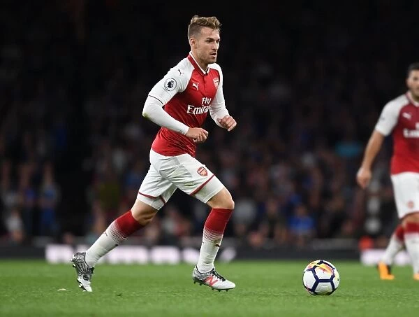 Arsenal's Aaron Ramsey in Action Against Leicester City (2017-18)