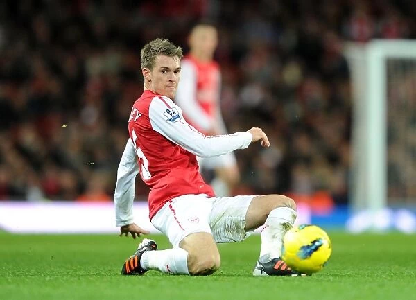 Arsenal's Aaron Ramsey in Action Against Queens Park Rangers (2011-12)