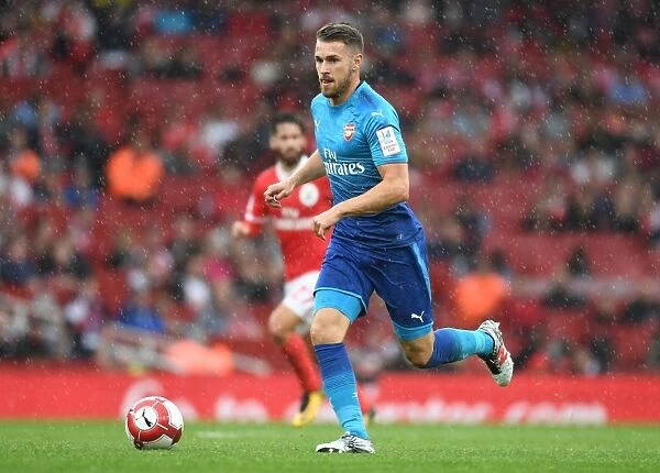 Arsenal's Aaron Ramsey in Action against SL Benfica, Emirates Cup 2017-18